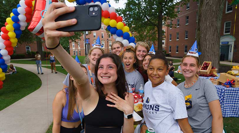 students taking a selfie